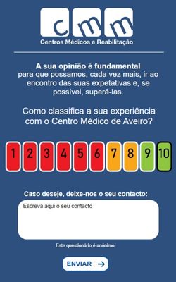 Inquérito de satisfação — centros médicos e clínicas