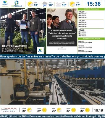 Digital signage industrial: informação em fábrica, produção e comunicação interna em ecrã.